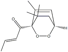 (E)-1-[(1R,4S)-6,7,7-Trimethyl-2,3-dioxabicyclo[2.2.2]oct-5-en-1α-yl]-2-buten-1-one 结构式