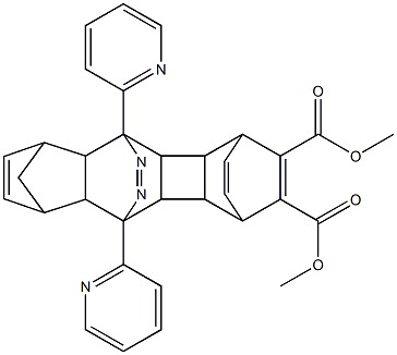 1,4,4a,4b,5,5a,6,9,9a,10,10a,10b-Dodecahydro-5,10-di(2-pyridinyl)-5,10-epiazo-1,4-etheno-6,9-methanobenzo[b]biphenylene-2,3-dicarboxylic acid dimethyl ester 结构式