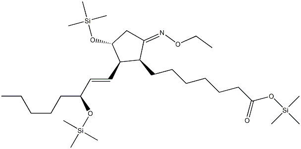 (8β,9E,11R,13E,15S)-9-(Ethoxyimino)-11α,15-bis(trimethylsiloxy)prost-13-en-1-oic acid trimethylsilyl ester,56085-41-7,结构式