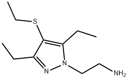 1H-Pyrazole-1-ethanamine,3,5-diethyl-4-(ethylthio)-(9CI) Structure