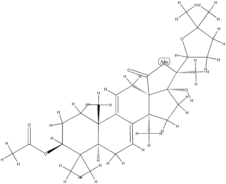 3β-(Acetyloxy)-22,25-epoxy-17,20-dihydroxy-5α-lanosta-7,9(11)-dien-18-oic acid 18,20-lactone 结构式