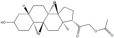 21-アセチルオキシ-3α-ヒドロキシ-5β-プレグナン-20-オン 化学構造式