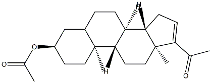 20-オキソプレグナ-16-エン-3α-オールアセタート 化学構造式