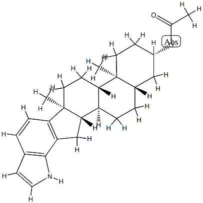 1'H-5α-アンドロスタ-16-エノ[17,16-g]インドール-3β-オールアセタート 化学構造式