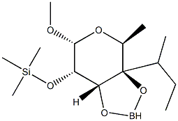 Methyl 3-O,4-O-(butylboranediyl)-2-O-(trimethylsilyl)-6-deoxy-α-L-galactopyranoside,56196-84-0,结构式