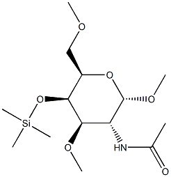 Methyl 2-(acetylamino)-3-O,6-O-dimethyl-4-O-(trimethylsilyl)-2-deoxy-α-D-galactopyranoside,56211-05-3,结构式