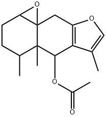 1a,2,4,4a,5,9-Hexahydro-4,4a,6-trimethyl-3H-oxireno[8,8a]naphtho[2,3-b]furan-5-ol acetate Structure