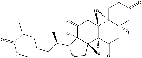 3,7,12-Trioxo-5β-cholestan-26-oic acid methyl ester 结构式