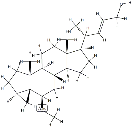 (22E)-6β-Methoxy-3α,5-cyclo-5α-chol-22-en-24-ol 结构式