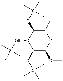 Methyl 2-O,3-O,4-O-tris(trimethylsilyl)-6-deoxy-α-L-mannopyranoside,56271-60-4,结构式