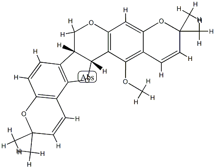 [6bR,(-)]-6bβ,14bβ-Dihydro-14-methoxy-3,3,11,11-tetramethyl-3H,7H,11H-[1]benzopyrano[6',5':4,5]furo[3,2-c]pyrano[3,2-g][1]benzopyran Struktur