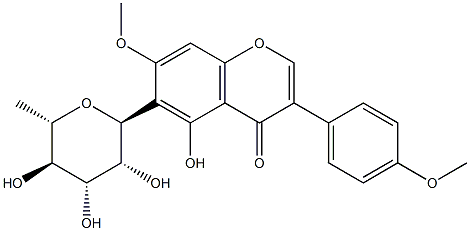 6-(6-Deoxy-α-L-mannopyranosyl)-5-hydroxy-7-methoxy-3-(4-methoxyphenyl)-4H-1-benzopyran-4-one Structure