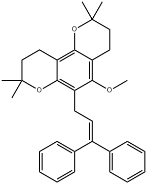 6-(3,3-Diphenyl-2-propenyl)-3,4,9,10-tetrahydro-5-methoxy-2,2,8,8-tetramethyl-2H,8H-benzo[1,2-b:3,4-b']dipyran Structure