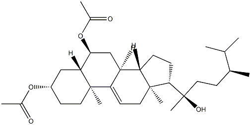 (20R)-5α-エルゴスタ-9(11)-エン-3β,6α,20-トリオール3,6-ジアセタート 化学構造式