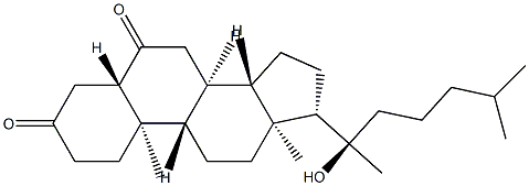 (20R)-20-ヒドロキシ-5α-コレスタン-3,6-ジオン 化学構造式