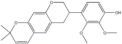 (+)-4-[7,8-Dihydro-2,2-dimethyl-2H,6H-benzo[1,2-b:5,4-b']dipyran-7-yl]-2,3-dimethoxyphenol,56495-96-6,结构式