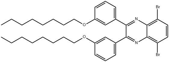 2,3-ビス[3-(オクチルオキシ)フェニル]-5,8-ジブロモキノキサリン 化学構造式