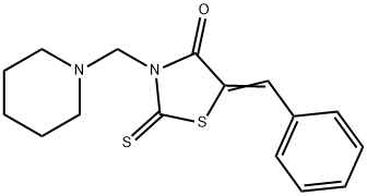 5-benzylidene-3-(piperidin-1-ylmethyl)-2-sulfanylidene-1,3-thiazolidin-4-one Struktur