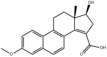 (13S,17β)-12,13,16,17-Tetrahydro-17-hydroxy-3-methoxy-13-methyl-11H-cyclopenta[a]phenanthrene-15-carboxylic acid Structure