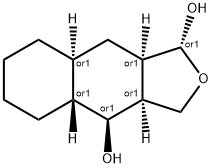 Naphtho[2,3-c]furan-1,4-diol, dodecahydro-, (1R,3aS,4S,4aR,8aS,9aR)-rel- (9CI) 化学構造式