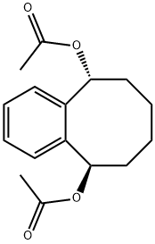 (5R,10R)-5,6,7,8,9,10-ヘキサヒドロ-5,10-ベンゾシクロオクテンジオールジアセタート 化学構造式