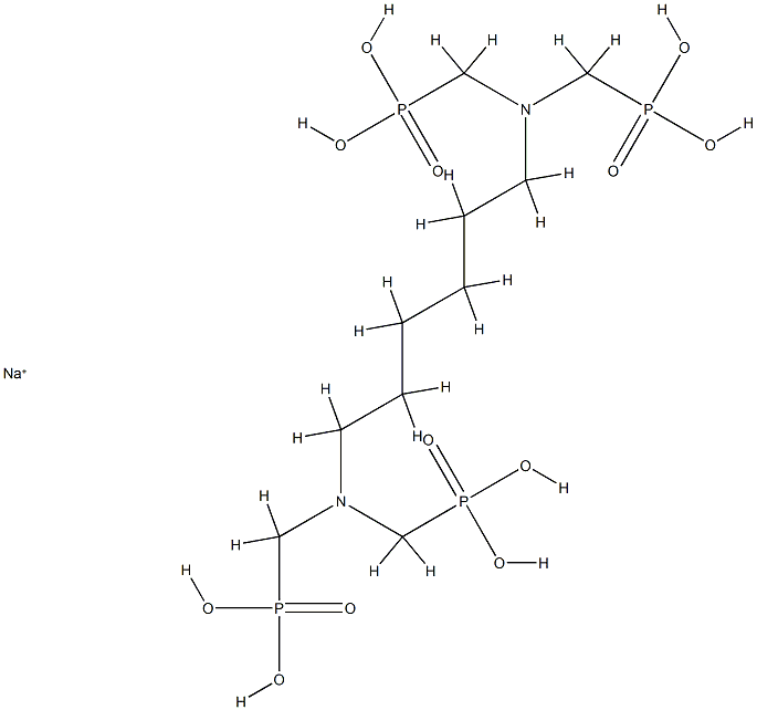 [1,6-己烷二基二(氮川亚甲基)]四膦酸钠, 56744-47-9, 结构式