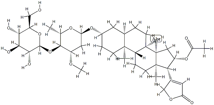 56774-61-9 16β-(Acetyloxy)-3β-[(4-O-β-D-glucopyranosyl-3-O-methyl-2,6-dideoxy-α-L-arabino-hexopyranosyl)oxy]-14-hydroxy-5β-card-20(22)-enolide