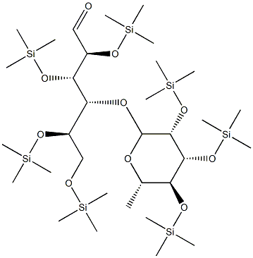 4-O-[6-Deoxy-2-O,3-O,4-O-tris(trimethylsilyl)-α-L-mannopyranosyl]-2-O,3-O,5-O,6-O-tetrakis(trimethylsilyl)-D-glucose Structure
