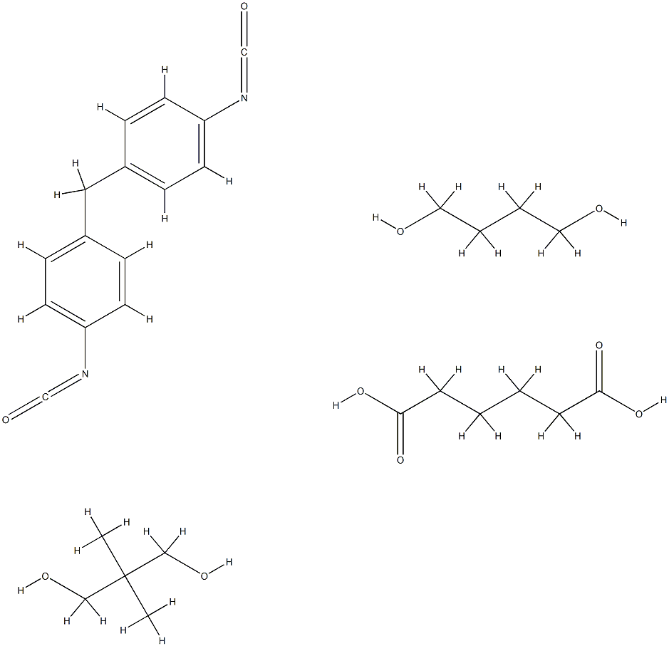 Hexanedioic acid, polymer with 1,4-butanediol, 2,2-dimethyl-1,3-propanediol and 1,1-methylenebis4-isocyanatobenzene Struktur