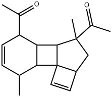 1,1'-[2a,3,4,4a,4b,5,8,8a-オクタヒドロ-4,8-ジメチルシクロブタ[1',5']シクロペンタ[1',2':3,4]シクロブタ[1,2]ベンゼン-4,5-ジイル]ビスエタノン 化学構造式