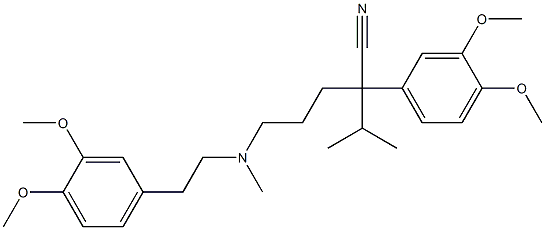 (±)-3-(3,4-dimethoxyphenyl)-6-[(5,6-dimethoxyphenethyl)methylamino]hexane-3-carbonitrile 结构式