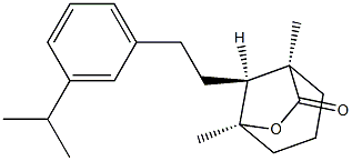 (1R,8-syn)-1,5α-ジメチル-8-[2-(3-イソプロピルフェニル)エチル]-6-オキサビシクロ[3.2.1]オクタン-7-オン 化学構造式
