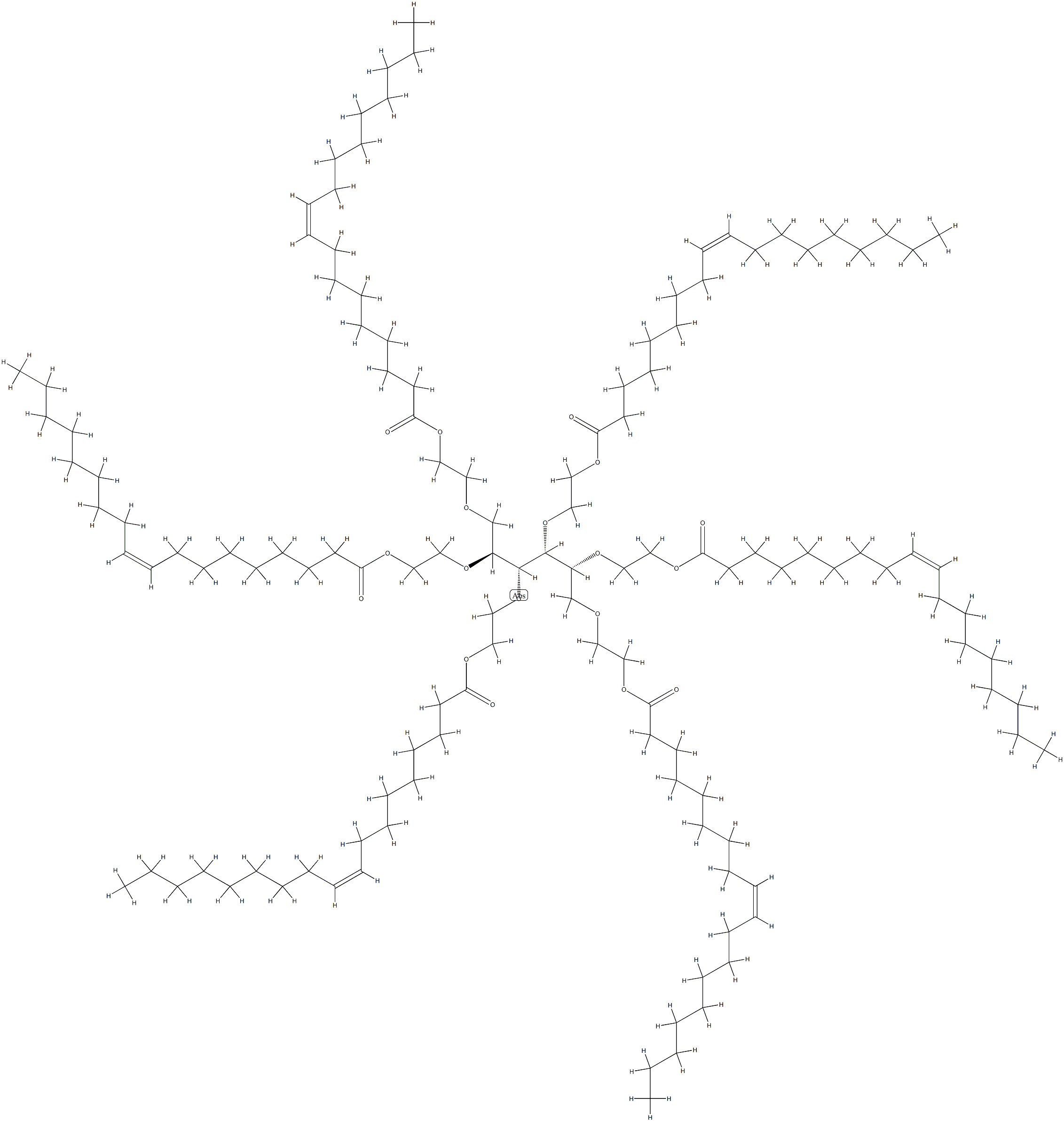 Poly(oxy-1,2-ethanediyl), .alpha.-hydro-.omega.-(9Z)-1-oxo-9-octadecenyloxy-, ether with D-glucitol (6:1) Structure