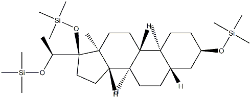 [[(20S)-5α-プレグナン-3α,17,20-トリイル]トリ(オキシ)]トリス(トリメチルシラン) 化学構造式