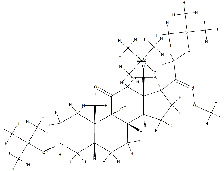 3α,17,21-トリス(トリメチルシロキシ)-20-(メトキシイミノ)-5β-プレグナン-11-オン 化学構造式