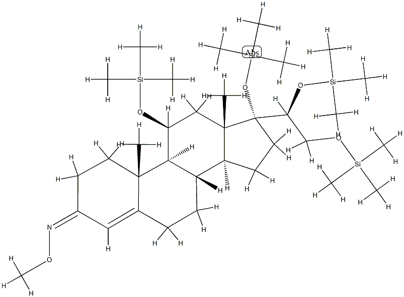 (20S)-11β,17,20,21-Tetrakis(trimethylsiloxy)pregn-4-en-3-one O-methyl oxime Struktur