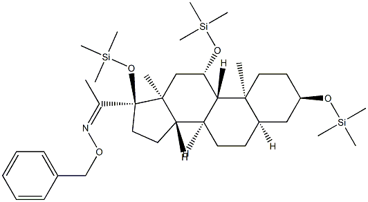 3α,11β,17-Tris(trimethylsiloxy)-5β-pregnan-20-one O-benzyl oxime Structure
