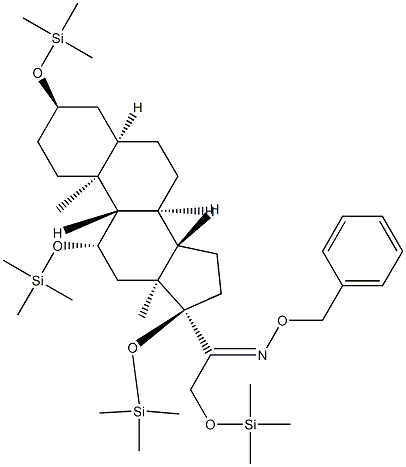 3α,11β,17,21-Tetrakis(trimethylsiloxy)-5β-pregnan-20-one O-benzyl oxime Struktur