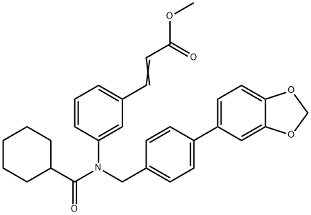 (E)-methyl 3-(3-(N-(4-(benzo[d][1,3]dioxol-5-yl)benzyl)cyclohexanecarboxamido)phenyl)acrylate