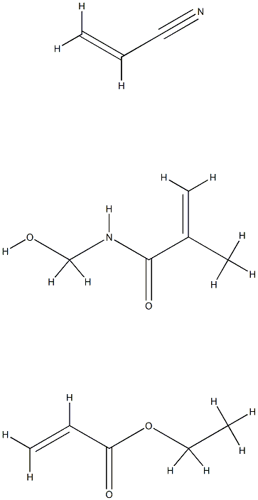 2-丙烯酸乙酯与N-(羟甲基)-2-甲基-2-丙烯酰胺和2-丙烯腈的聚合物, 57447-94-6, 结构式