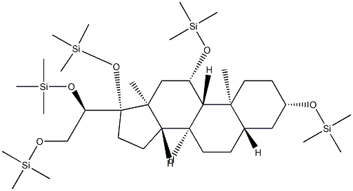 [[(17S,20R)-5α-Pregnane-3β,11β,17,20,21-pentyl]pentakis(oxy)]pentakis(trimethylsilane) Structure