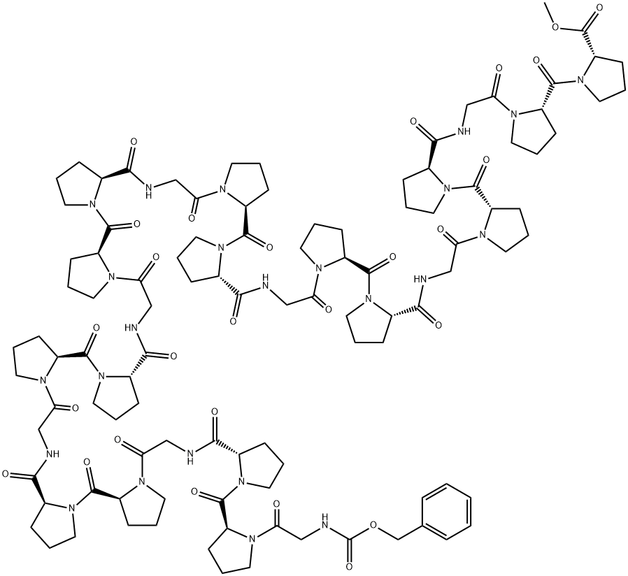 benzyloxycarbonyl- (glycyl-prolyl-proline)8- methyl ester Struktur