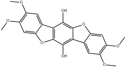 2,3,8,9-Tetramethoxybenzo[1,2-b:4,5-b']bisbenzofuran-6,12-diol Struktur