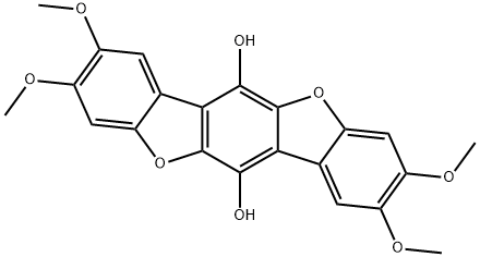 2,3,8,9-Tetramethoxybenzo[1,2-b:4,5-b']bisbenzofuran-6,12-diol Structure