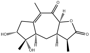 (3S)-3aα,4aα,5,6,7,9aα-Hexahydro-5α,6α-dihydroxy-3,5,8-trimethylazuleno[6,5-b]furan-2,9(3H,4H)-dione Structure