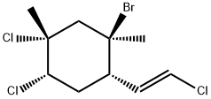 (1R)-1β-Bromo-4α,5α-dichloro-2α-[(E)-2-chloroethenyl]-1,5-dimethylcyclohexane Structure