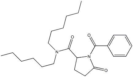 (±)-1-benzoyl-N,N-dihexyl-5-oxopyrrolidine-2-carboxamide 结构式