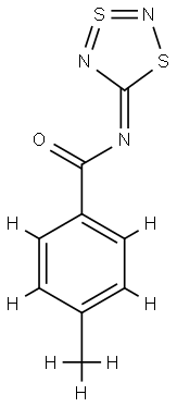 N-(1,3,2,4-ジチアジアゾール-3-SIV-5-イリデン)-p-メチルベンズアミド 化学構造式
