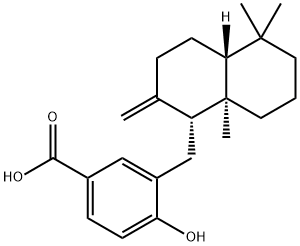 3-[[(1R,4aβ)-デカヒドロ-5,5,8aα-トリメチル-2-メチレンナフタレン-1-イル]メチル]-4-ヒドロキシ安息香酸 化学構造式