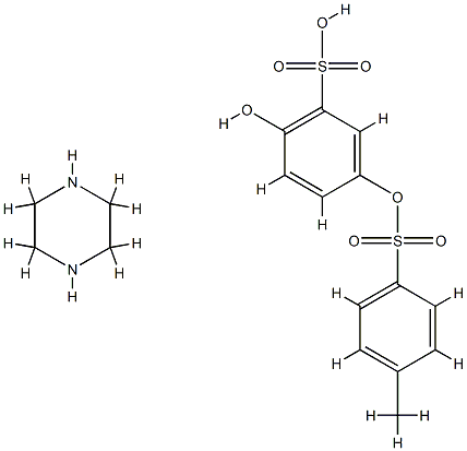 2-hydroxy-5-[[(p-tolyl)sulphonyl]oxy]benzenesulphonic acid, compound with piperazine (1:1) ,57775-27-6,结构式